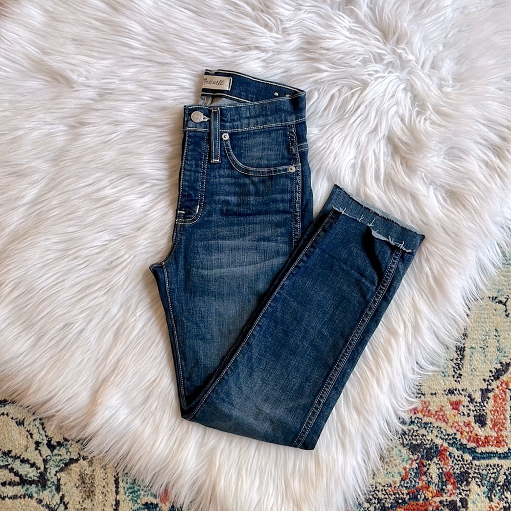 MADEWELL Slim Straight Raw Hem Cropped Denim, 23